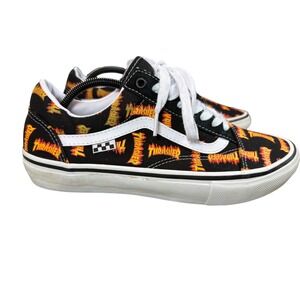 Vans‎ Old Skool Pro Thrasher Flame Logo Black Skate Shoes Mens 10.5 *no insole*